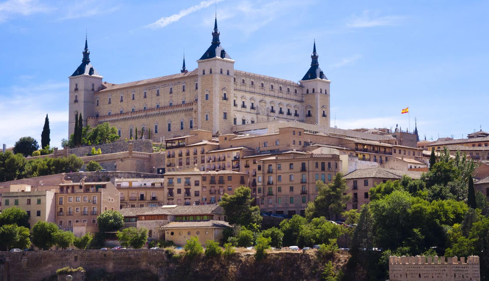 10065092 - panorama of the alcazar in toledo, spain