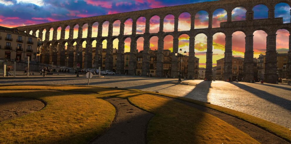 23251921 - ancient aqueduct in segovia spain a historic european landmark